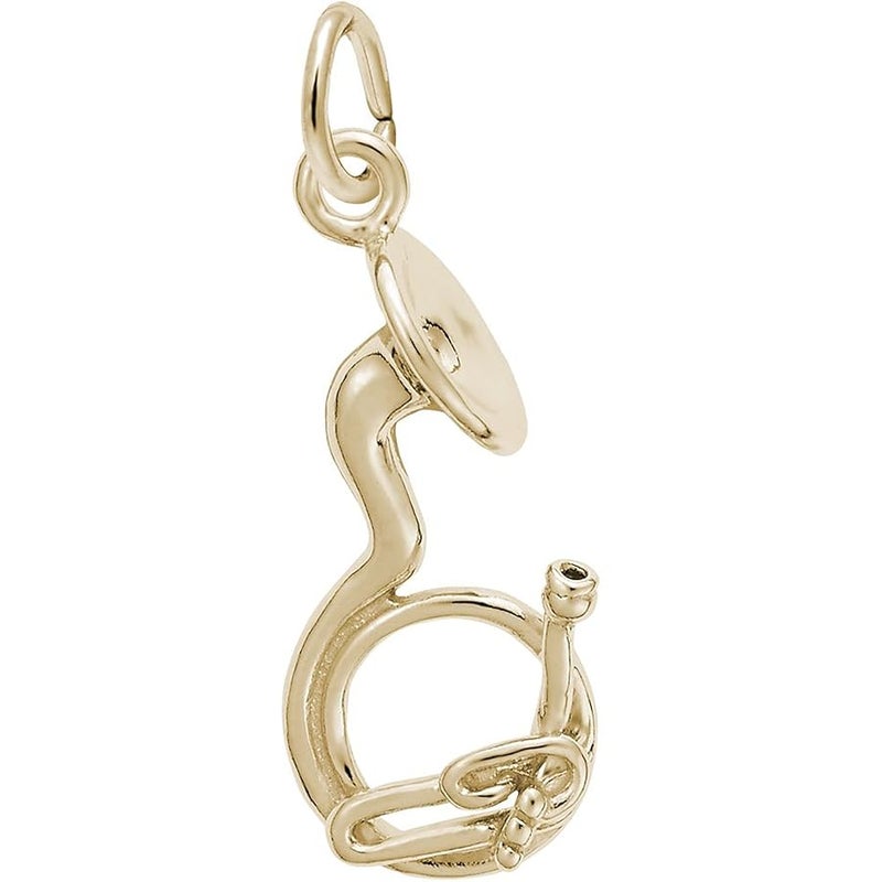 10k Yellow Gold Tuba Charm, Charms for Bracelets and Necklaces